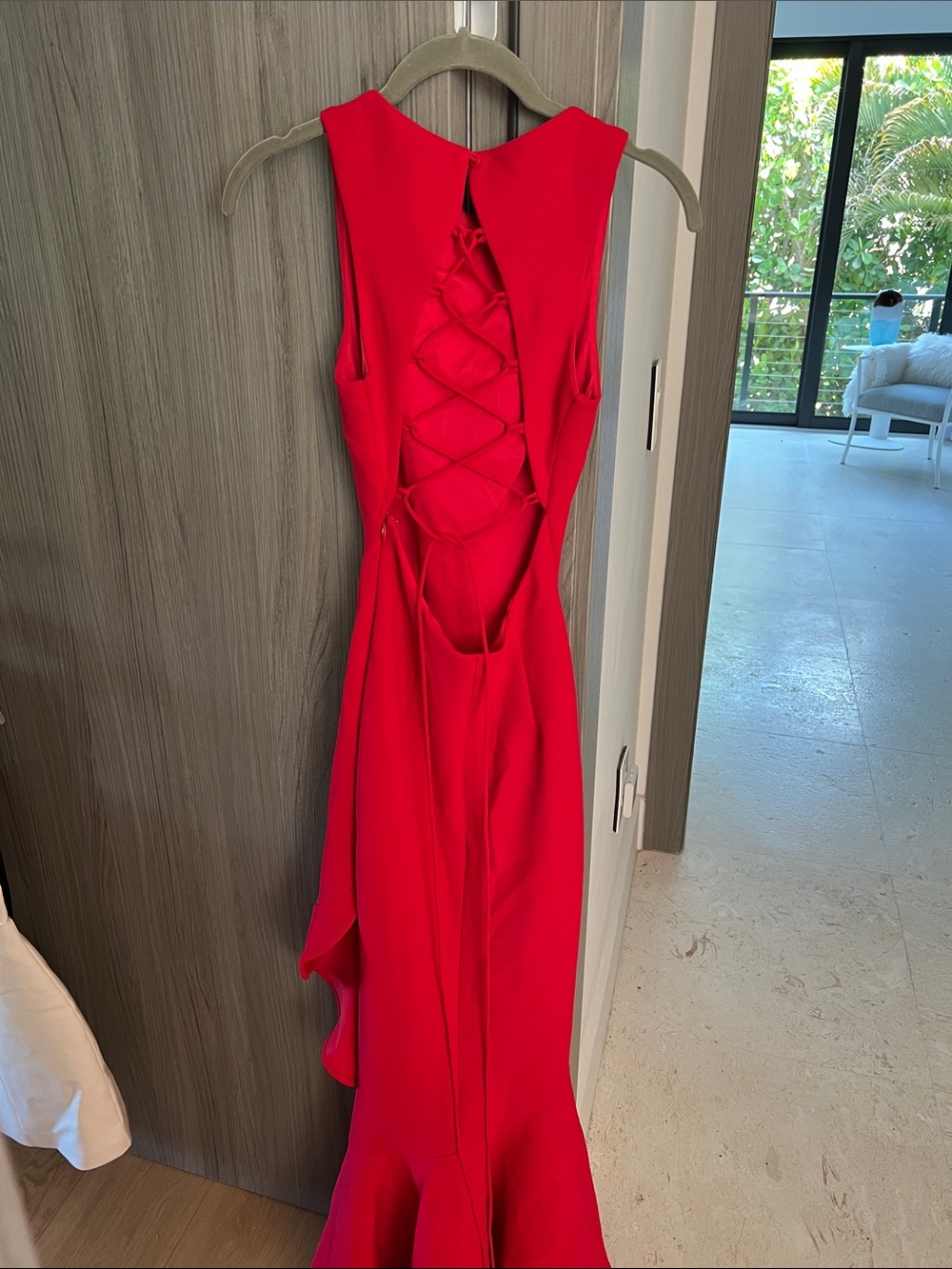 NWT REVOLVE SAINTS & SECRETS SHOWPO Luiza red ruffle corset back dress US /XS - Picture 5 of 13